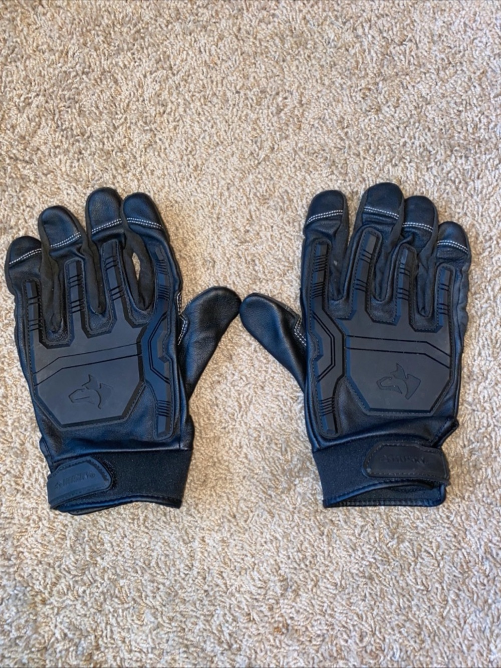 Husky Motorcycle Leather Gloves Sz XL Black Biker Racing Outdoors